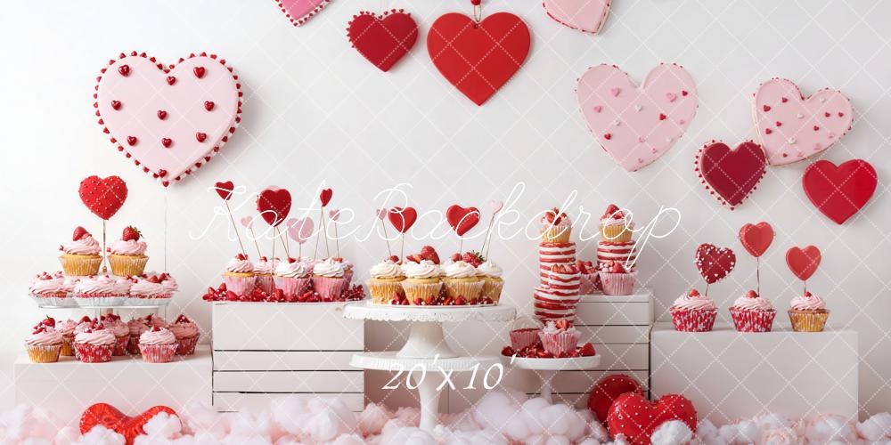 Kate Valentine Heart Cupcake Backdrop Designed by Emetselch