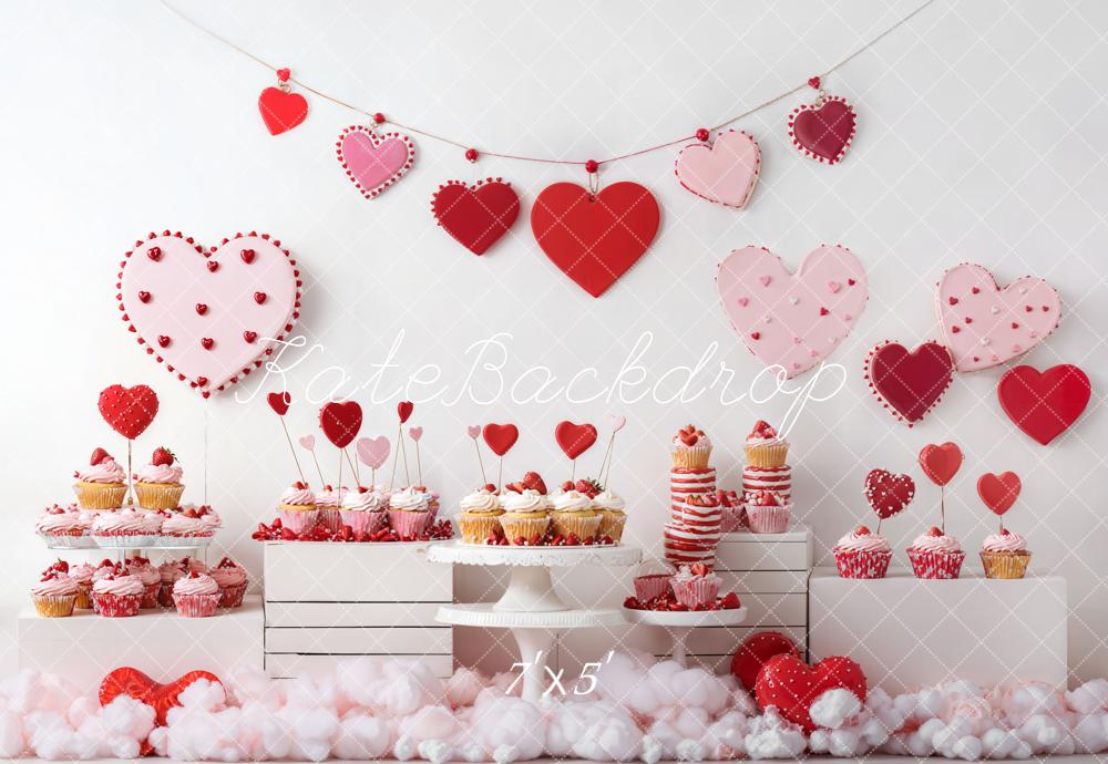 Kate Valentine Heart Cupcake Backdrop Designed by Emetselch