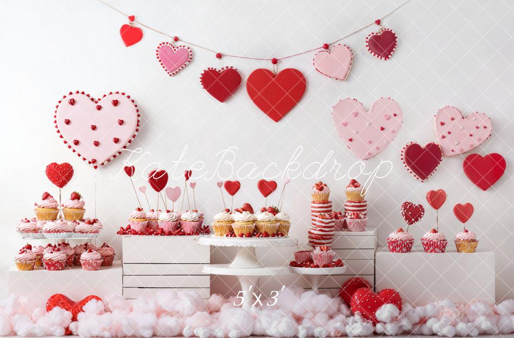 Kate Valentine Heart Cupcake Backdrop Designed by Emetselch