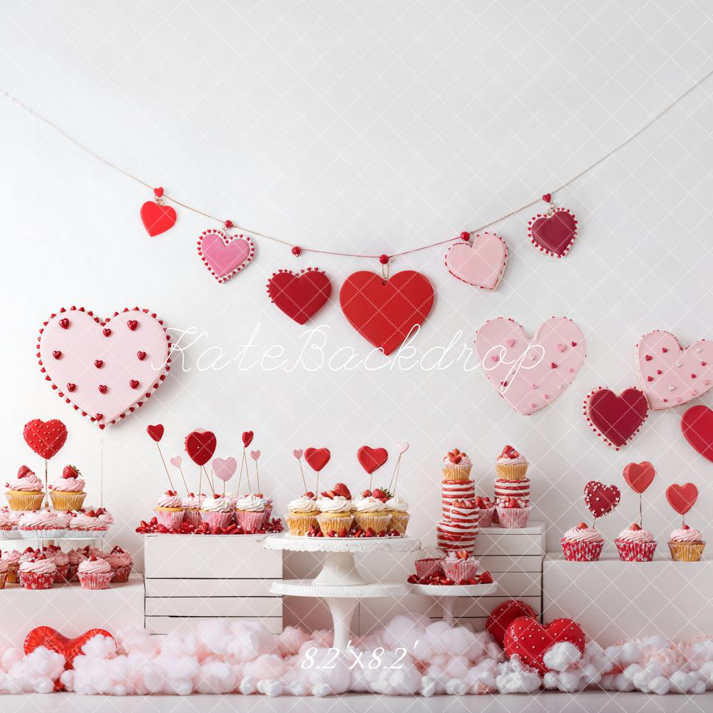 Kate Valentine Heart Cupcake Backdrop Designed by Emetselch