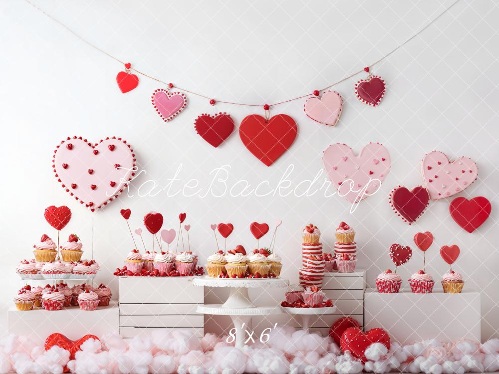 Kate Valentine Heart Cupcake Backdrop Designed by Emetselch