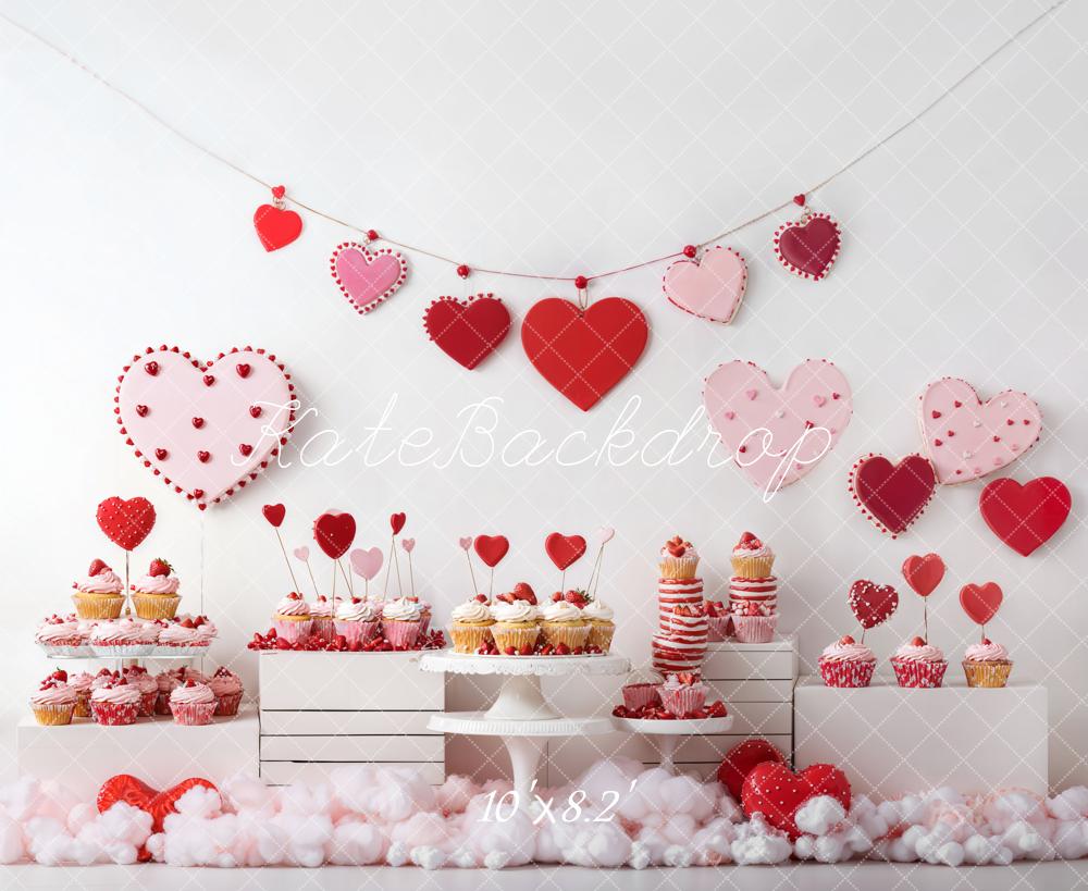 Kate Valentine Heart Cupcake Backdrop Designed by Emetselch