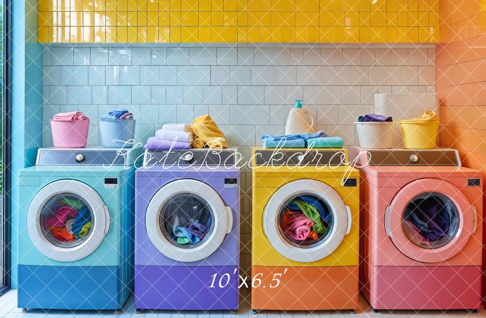 Kate Colorful Laundry Room Backdrop Designed by Emetselch