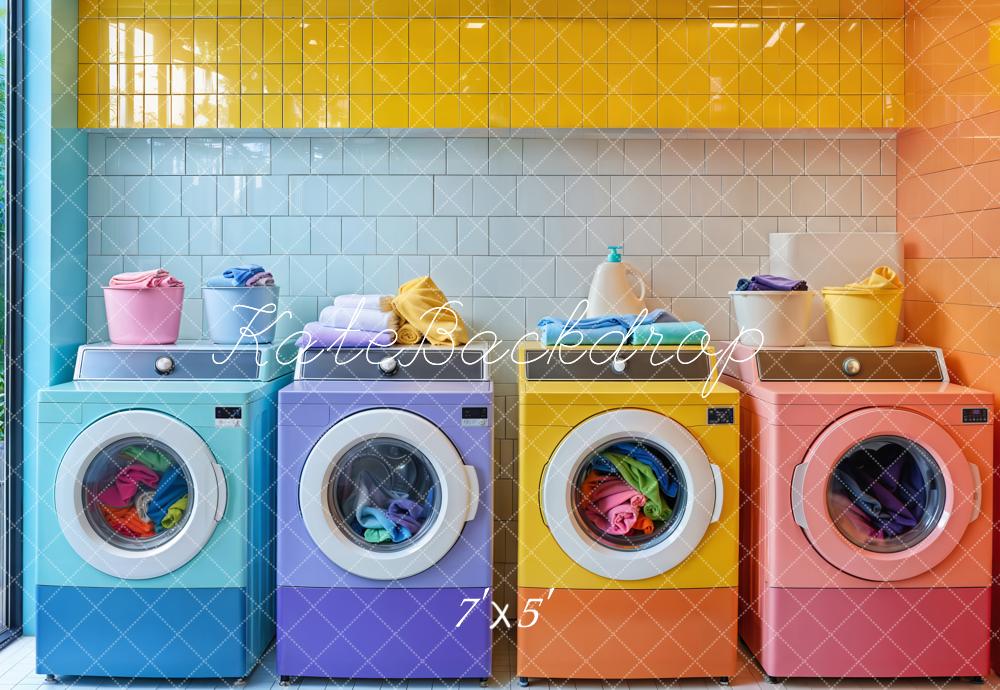 Kate Colorful Laundry Room Backdrop Designed by Emetselch