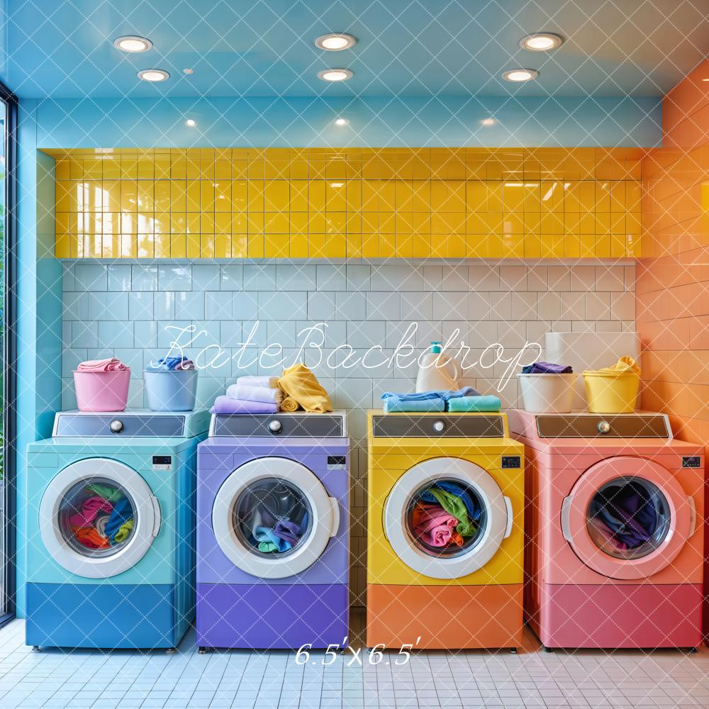 Kate Colorful Laundry Room Backdrop Designed by Emetselch