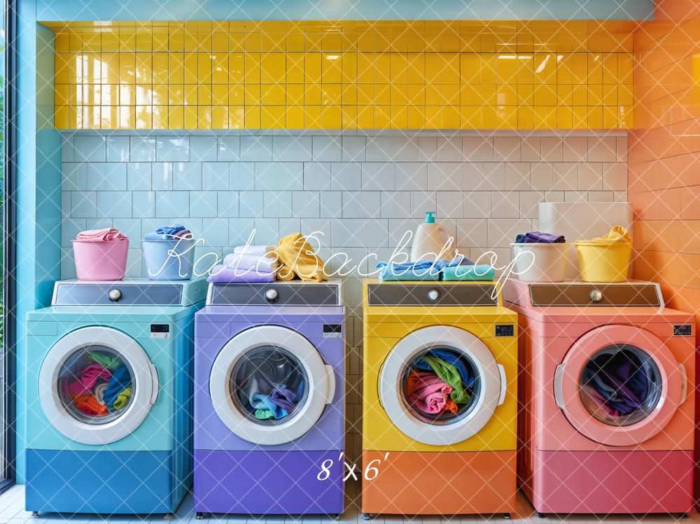 Kate Colorful Laundry Room Backdrop Designed by Emetselch