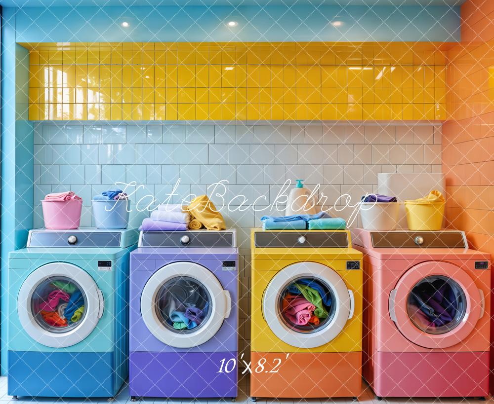 Kate Colorful Laundry Room Backdrop Designed by Emetselch