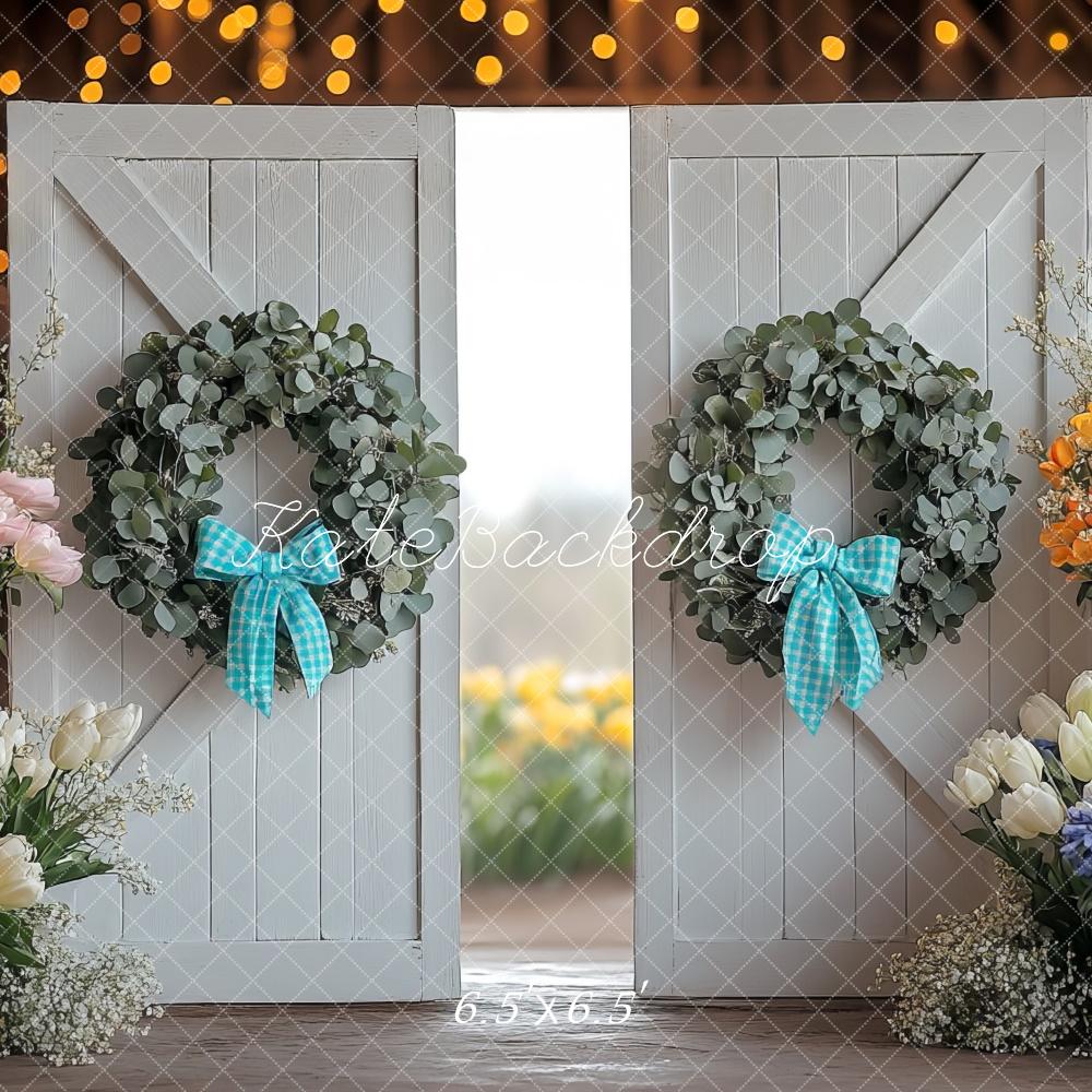 AUSALE Kate Barn Doors Interior Spring Backdrop Designed by Mini MakeBelieve