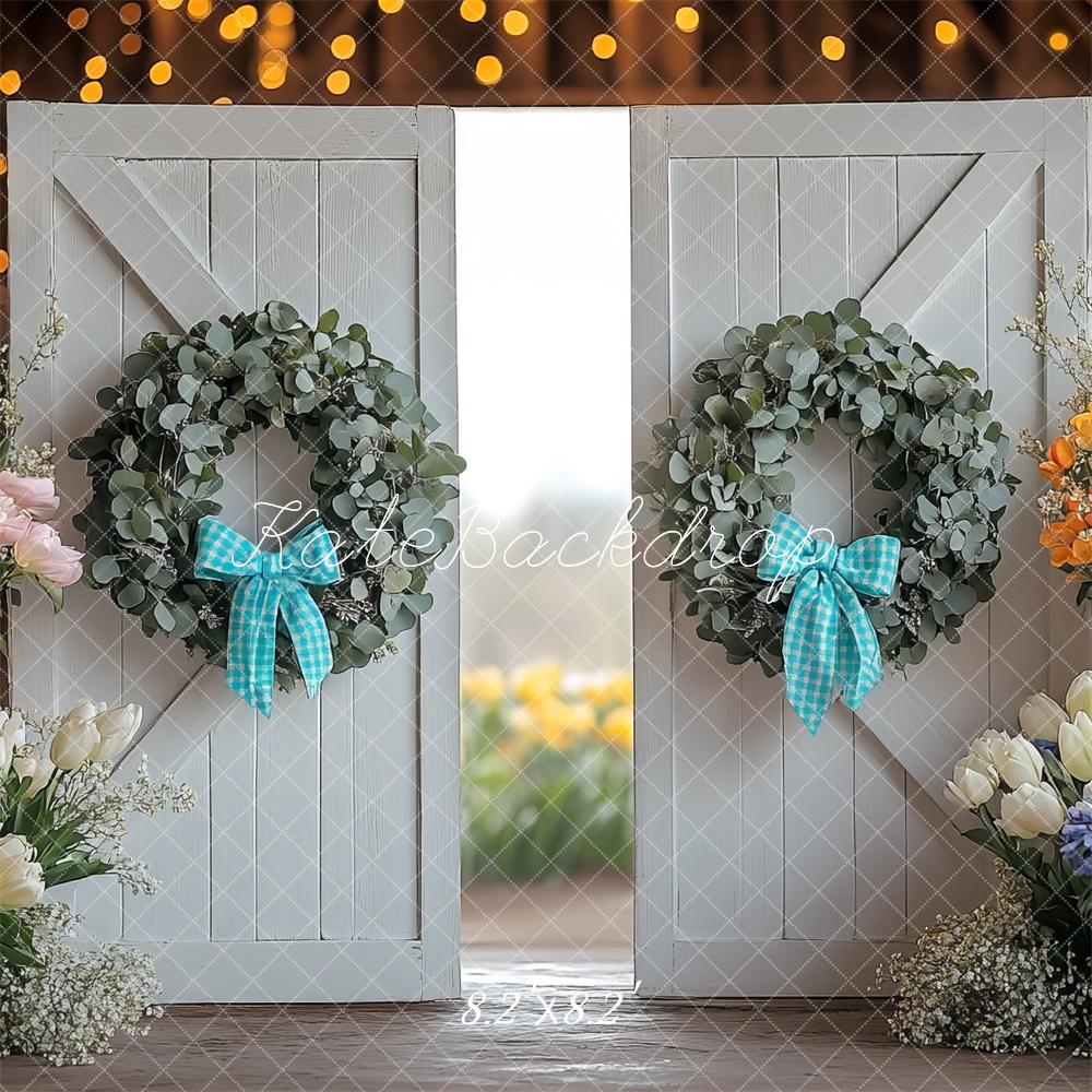 AUSALE Kate Barn Doors Interior Spring Backdrop Designed by Mini MakeBelieve