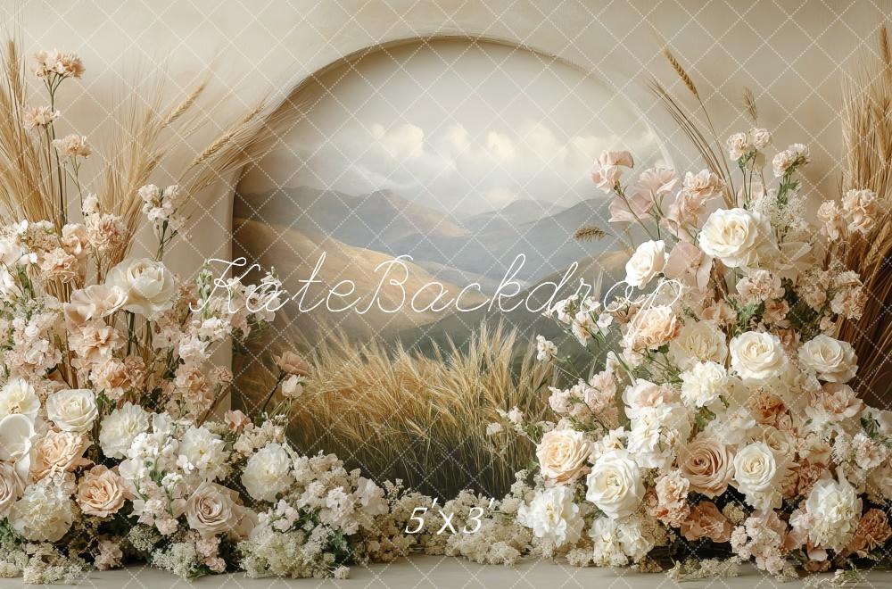 Kate Boho Floral Arch Pastel Mother's Day Backdrop Designed by Mini MakeBelieve