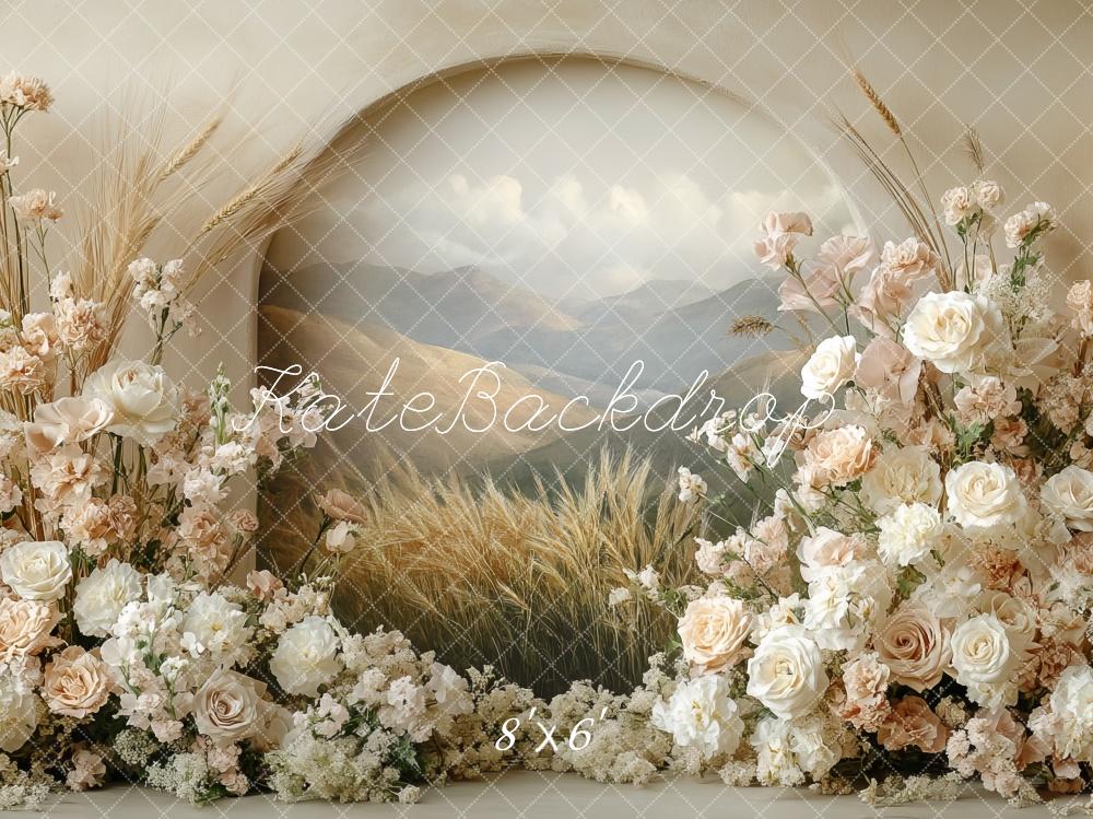 Kate Boho Floral Arch Pastel Mother's Day Backdrop Designed by Mini MakeBelieve