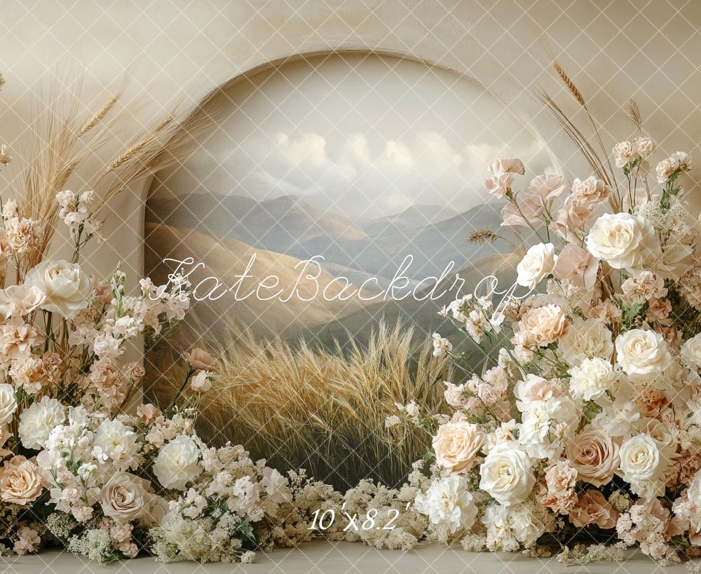 Kate Boho Floral Arch Pastel Mother's Day Backdrop Designed by Mini MakeBelieve