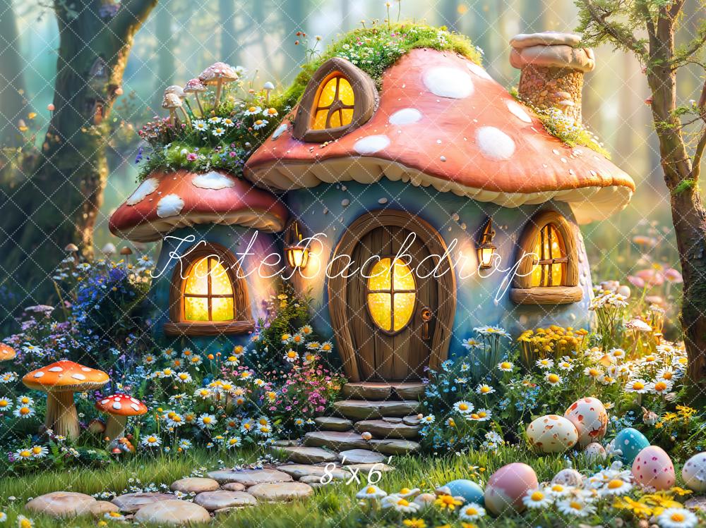 Kate Easter Fairy Mushroom House Forest Backdrop Designed by Emetselch