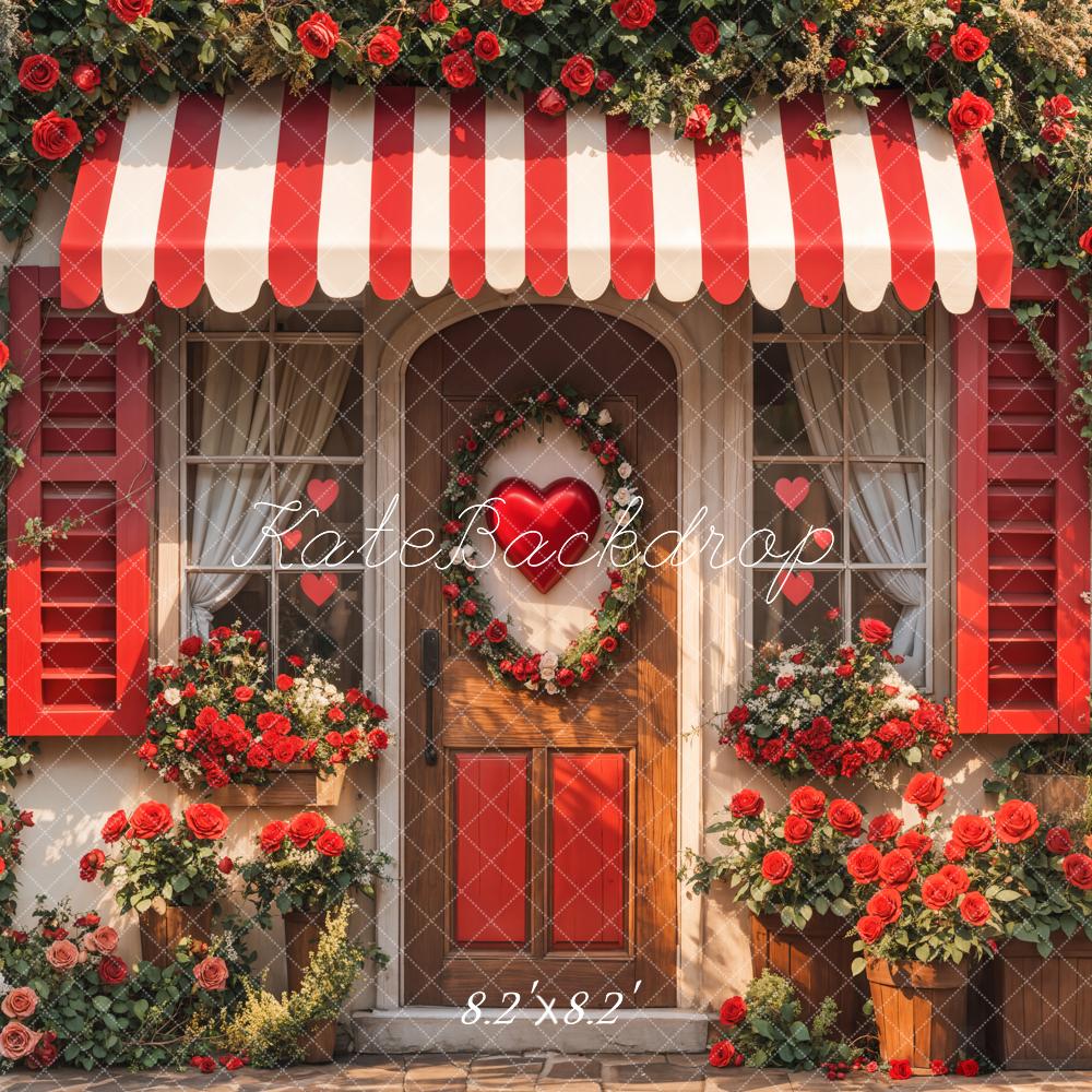 Kate Valentine Red Roses Heart Door Backdrop Designed by Emetselch