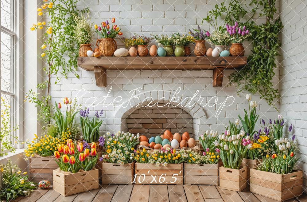 Kate Easter Floral Eggs Wooden Crates Backdrop Designed by Emetselch