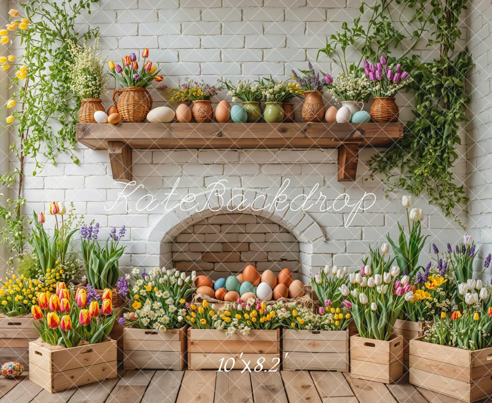 Kate Easter Floral Eggs Wooden Crates Backdrop Designed by Emetselch