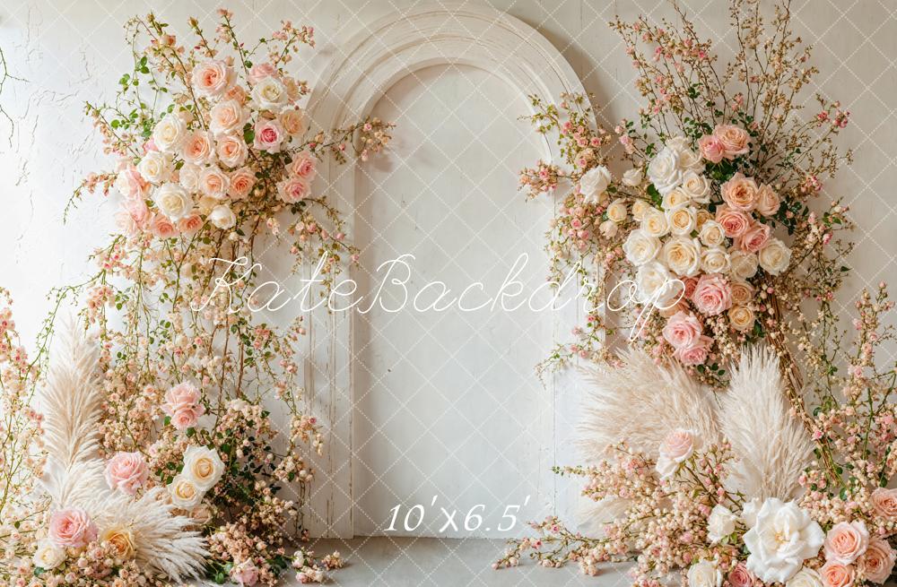 Kate Boho Spring Floral Arch Wedding Backdrop Designed by Emetselch