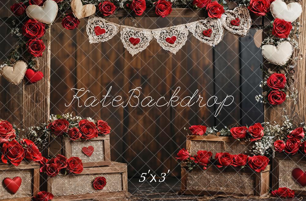 Kate Valentine Rose Wooden Wall Backdrop Designed by Emetselch