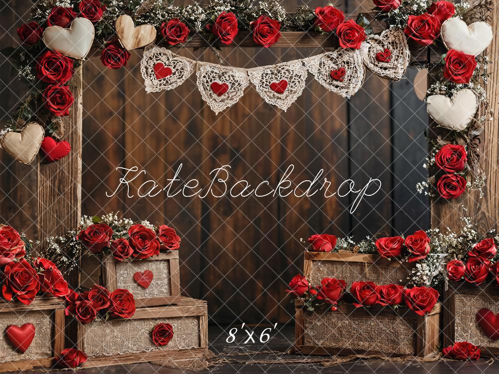 Kate Valentine Rose Wooden Wall Backdrop Designed by Emetselch