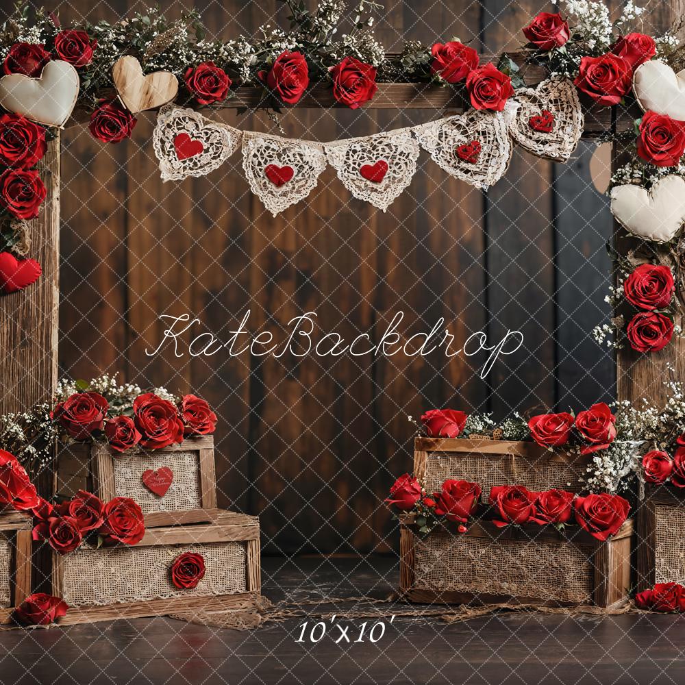 Kate Valentine Rose Wooden Wall Backdrop Designed by Emetselch