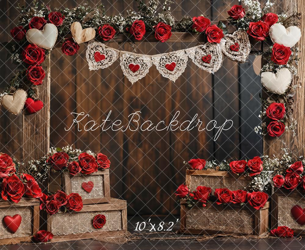 Kate Valentine Rose Wooden Wall Backdrop Designed by Emetselch