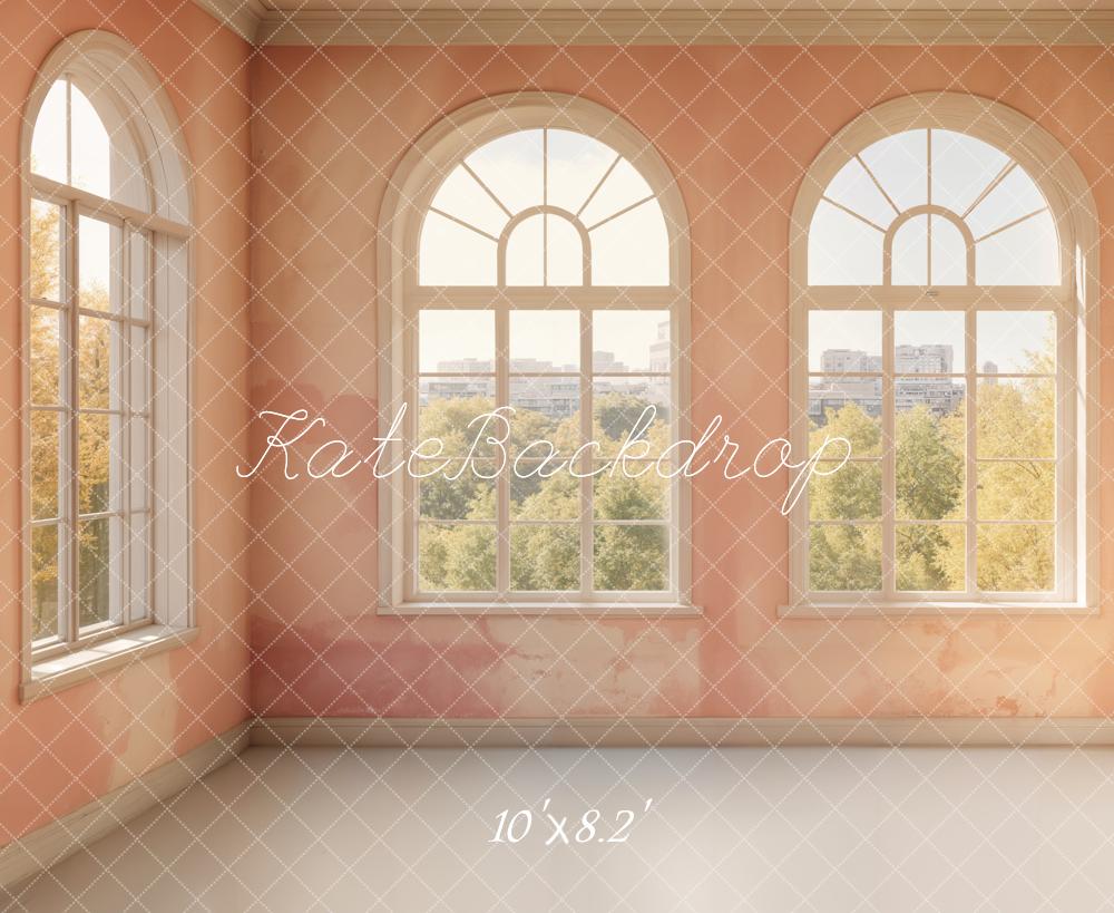 Kate Retro Elegant Arched Window Corner Backdrop Designed by Emetselch