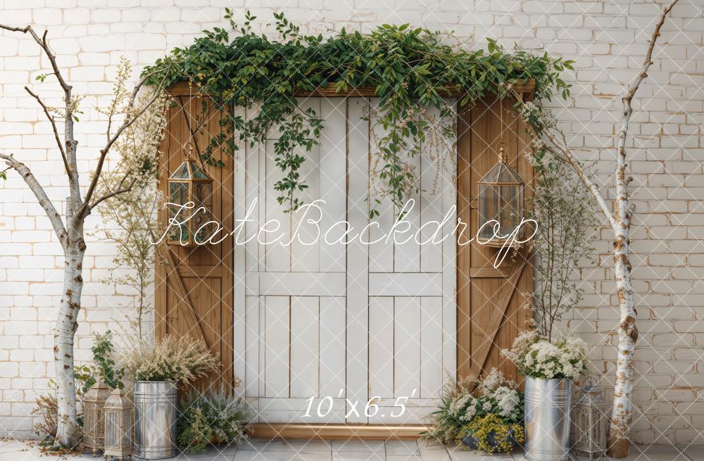 Kate Spring Backdrop Retro Door Branches Designed by Emetselch