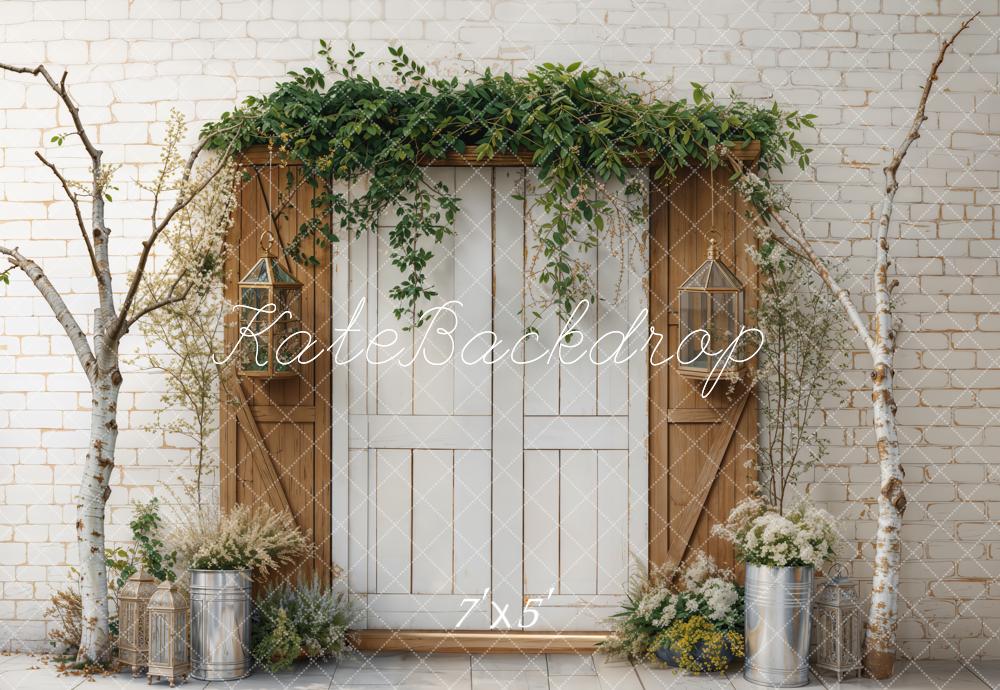 Kate Spring Backdrop Retro Door Branches Designed by Emetselch