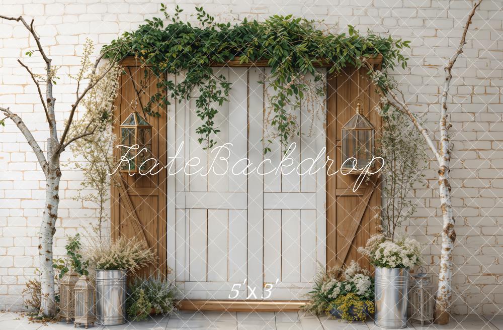 Kate Spring Backdrop Retro Door Branches Designed by Emetselch