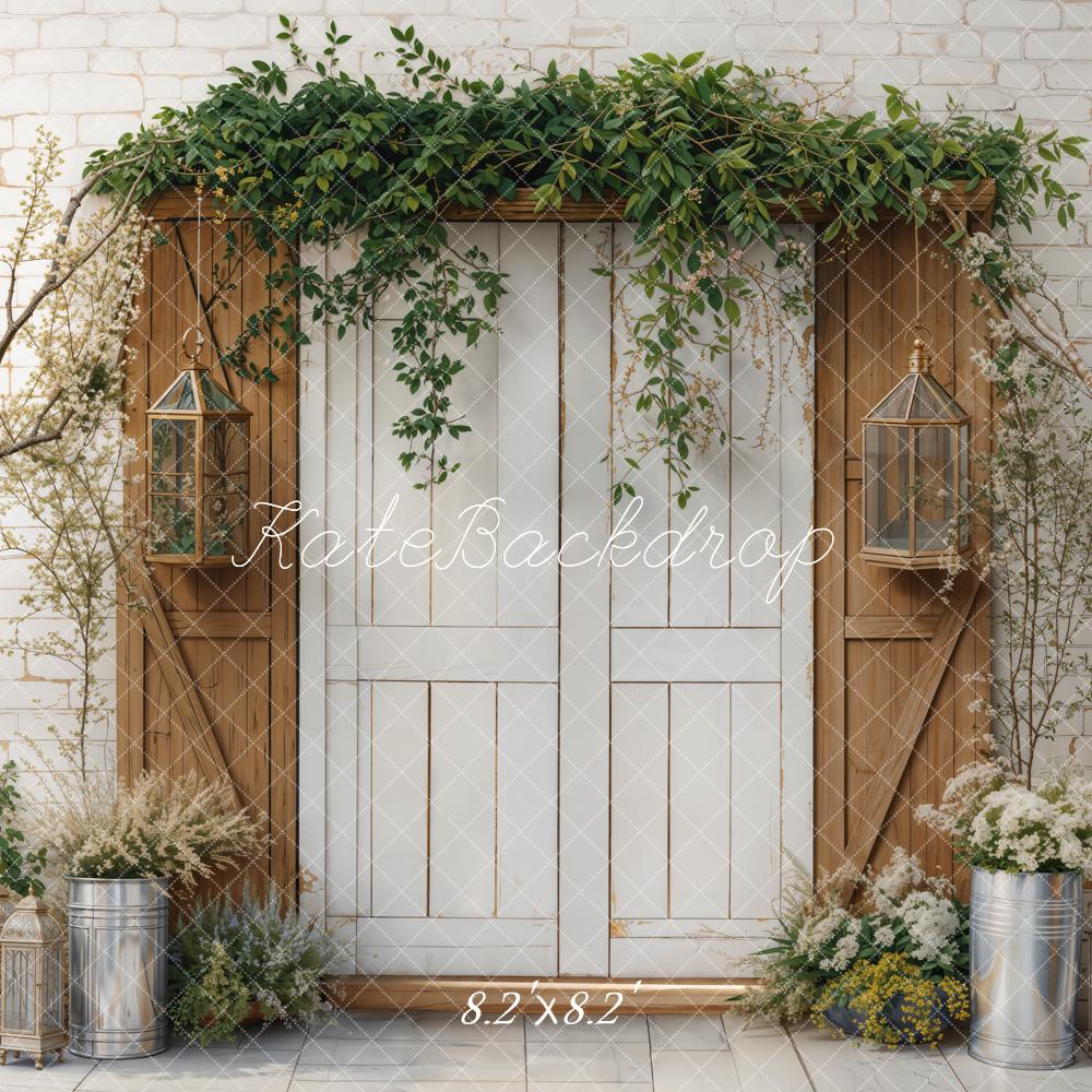 Kate Spring Backdrop Retro Door Branches Designed by Emetselch