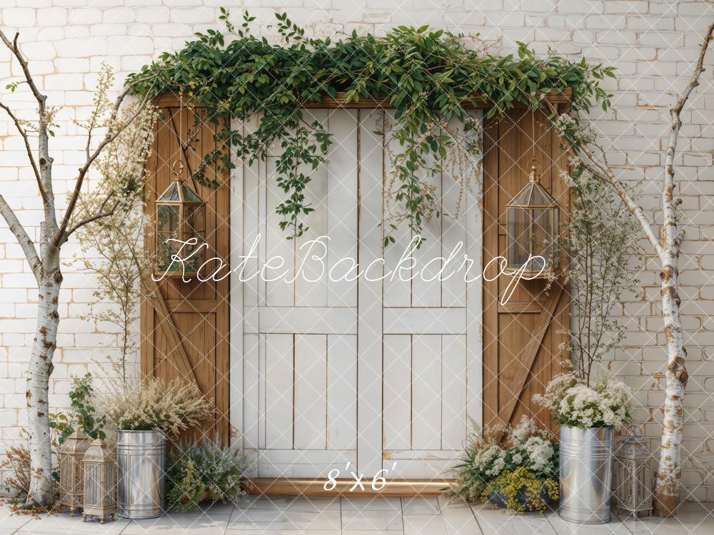 Kate Spring Backdrop Retro Door Branches Designed by Emetselch