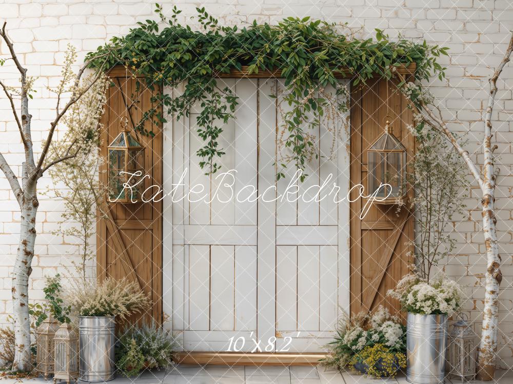 Kate Spring Backdrop Retro Door Branches Designed by Emetselch