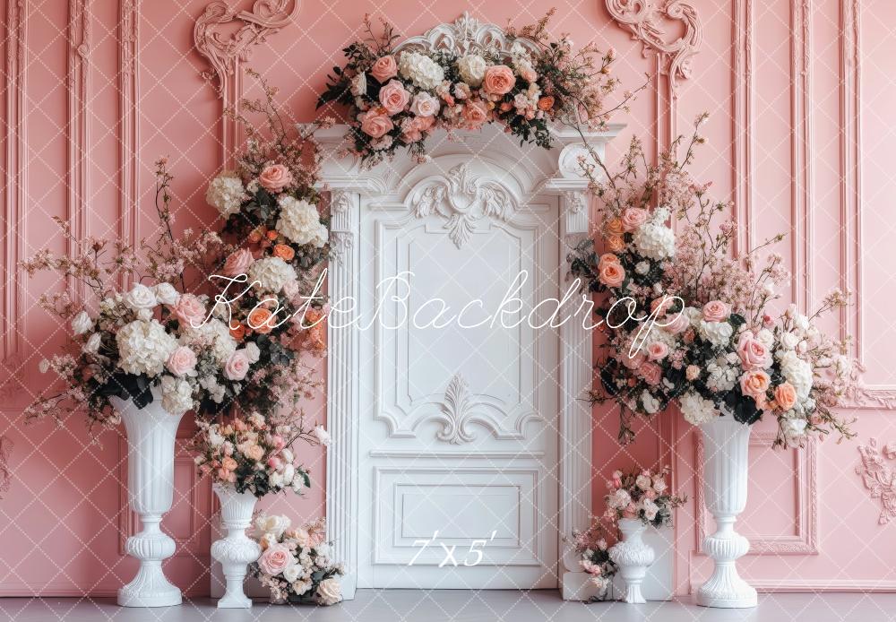 AUSALE Kate Valentine Backdrop Roses White Columns Backdrop Designed by Patty Roberts