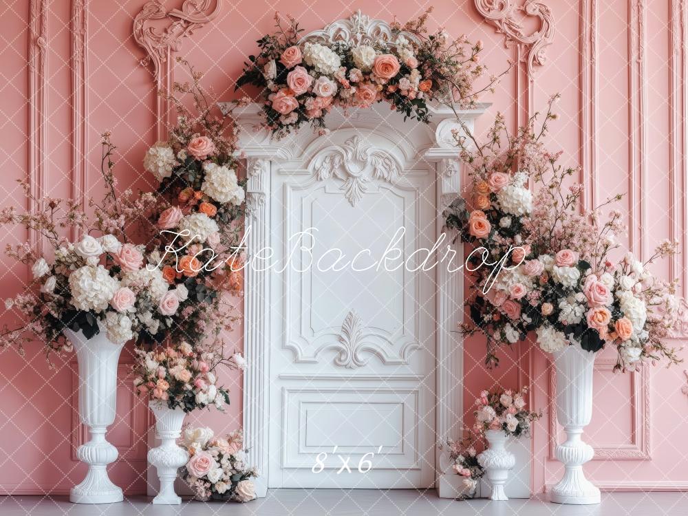 AUSALE Kate Valentine Backdrop Roses White Columns Backdrop Designed by Patty Roberts