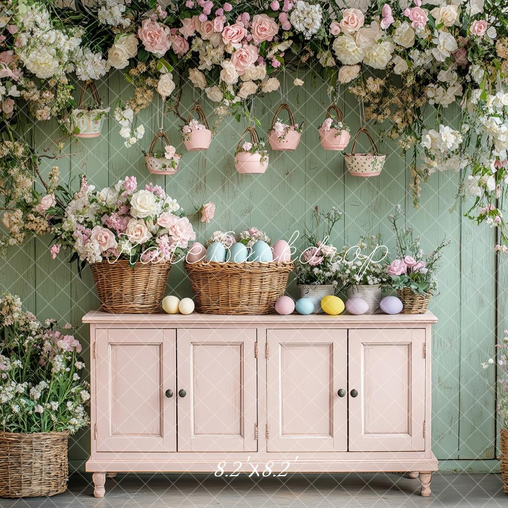 Kate Vintage Spring Floral Cabinet Backdrop Designed by Patty Roberts