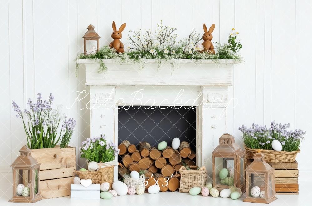 Kate White Easter Fireplace Backdrop Designed by Patty Roberts