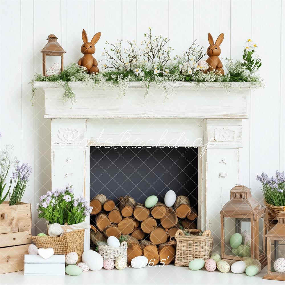 Kate White Easter Fireplace Backdrop Designed by Patty Roberts