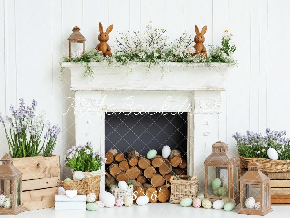 Kate White Easter Fireplace Backdrop Designed by Patty Roberts