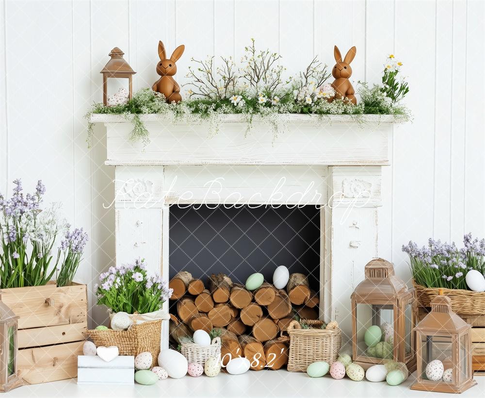 Kate White Easter Fireplace Backdrop Designed by Patty Roberts