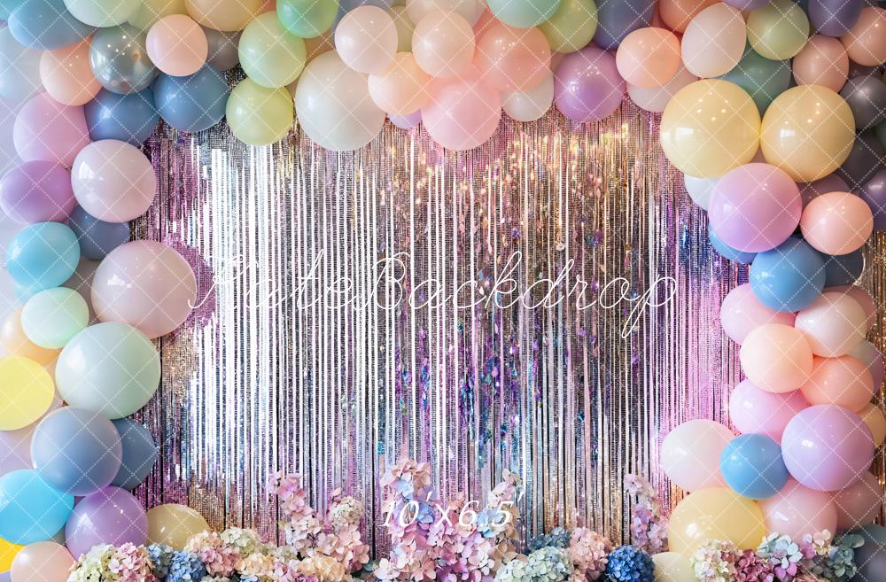 Kate Birthday Balloon Shimmer Backdrop Designed by Emetselch