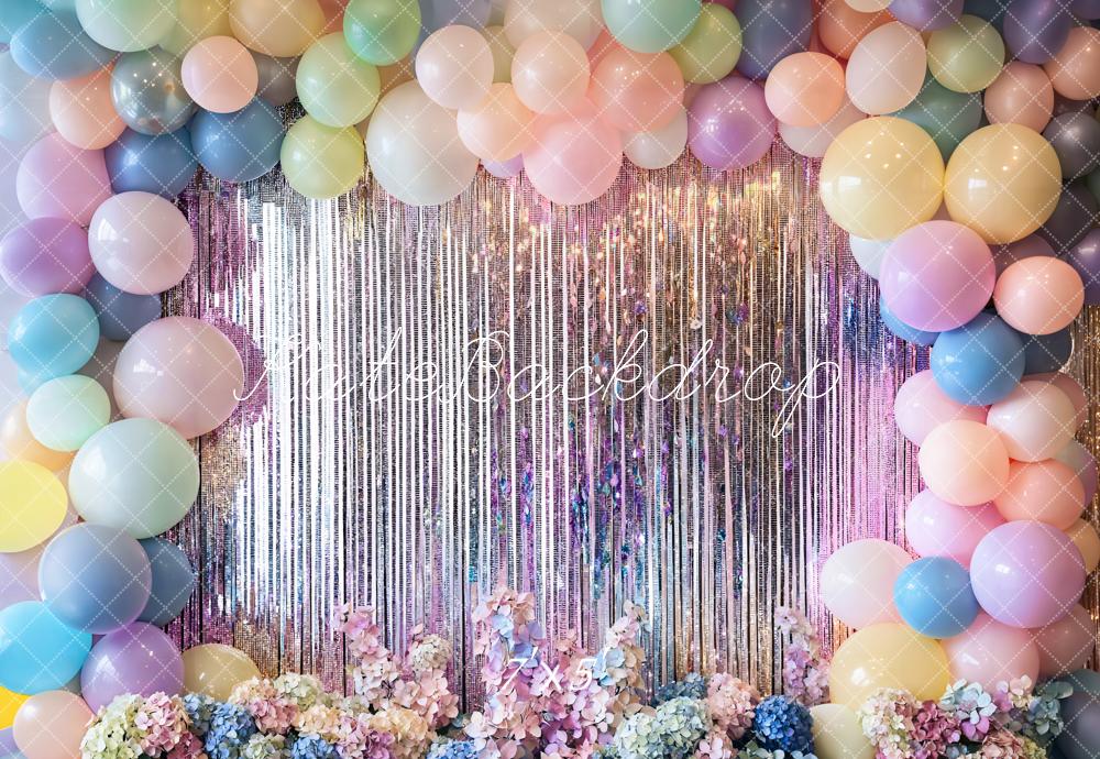 Kate Birthday Balloon Shimmer Backdrop Designed by Emetselch