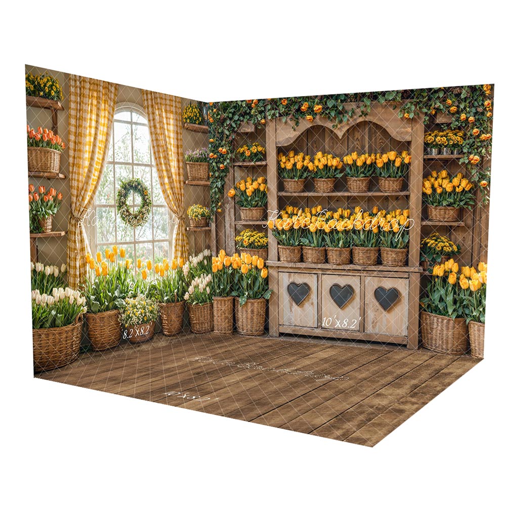 Kate Spring Rustic Tulip Flower Shelf Room Set(8ftx8ft&10ftx8ft&8ftx10ft)