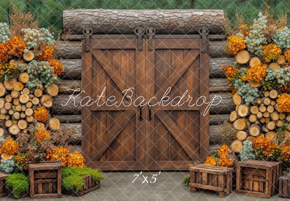 Kate Father Day Backdrop Exterior Barn Doors Cabin Woods Designed by Mini MakeBelieve