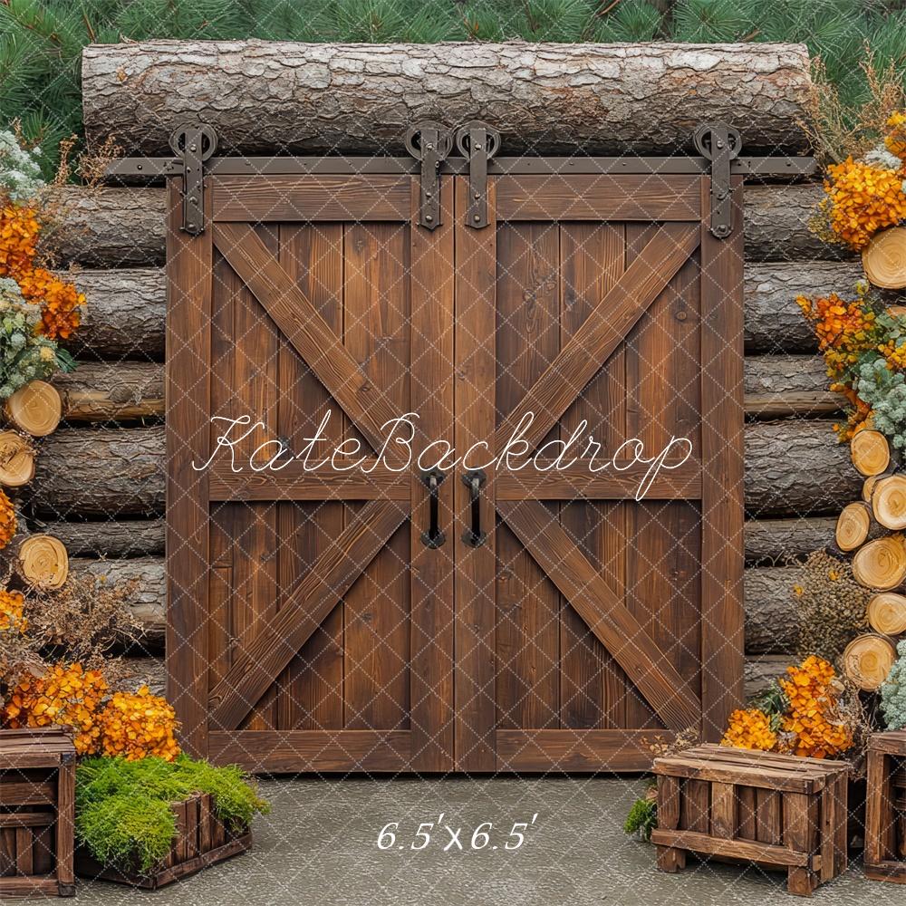 Kate Father Day Backdrop Exterior Barn Doors Cabin Woods Designed by Mini MakeBelieve