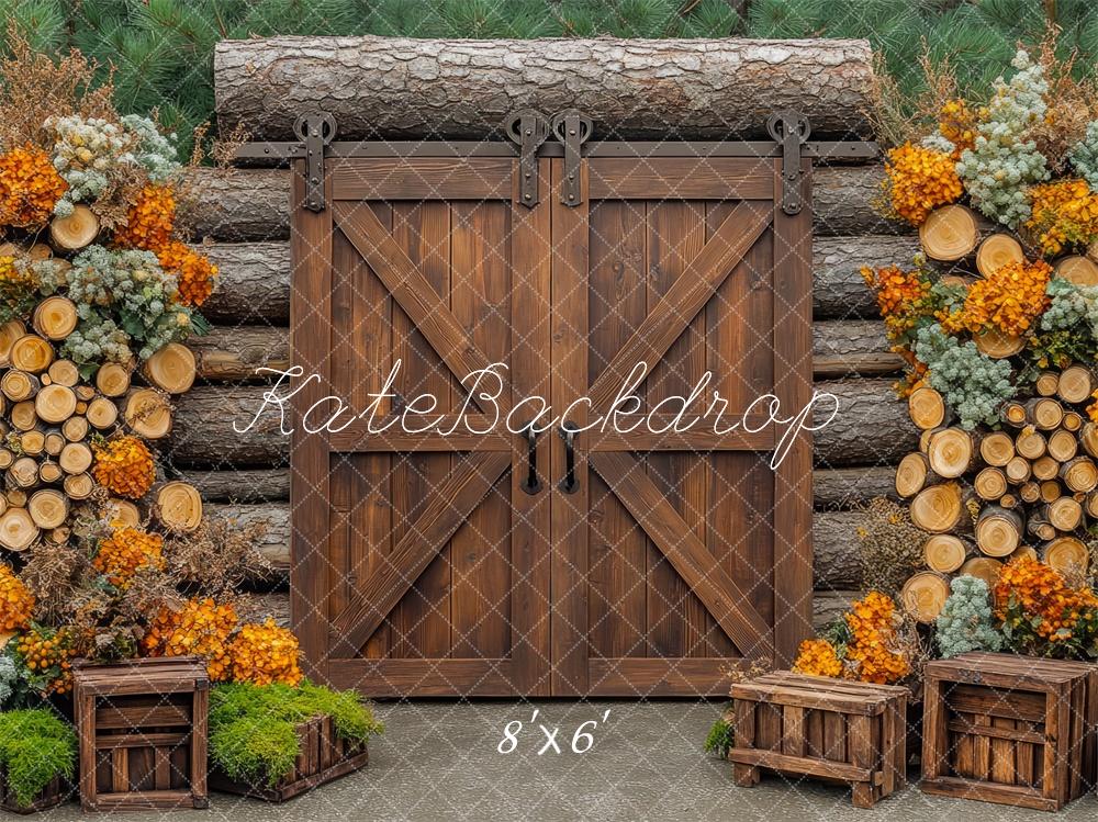 Kate Father Day Backdrop Exterior Barn Doors Cabin Woods Designed by Mini MakeBelieve