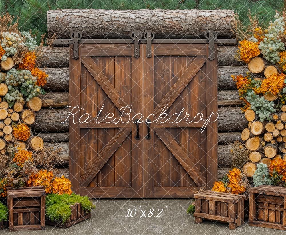 Kate Father Day Backdrop Exterior Barn Doors Cabin Woods Designed by Mini MakeBelieve