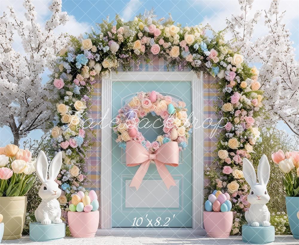 Kate Easter Outdoor Bunny Flower Arch Backdrop Designed by Mini MakeBelieve