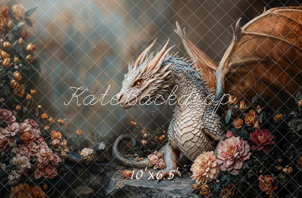 Kate Fantasy Dragon Floral Backdrop Designed by Emetselch