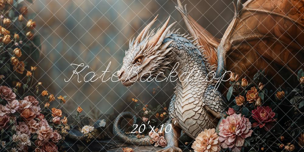 Kate Fantasy Dragon Floral Backdrop Designed by Emetselch