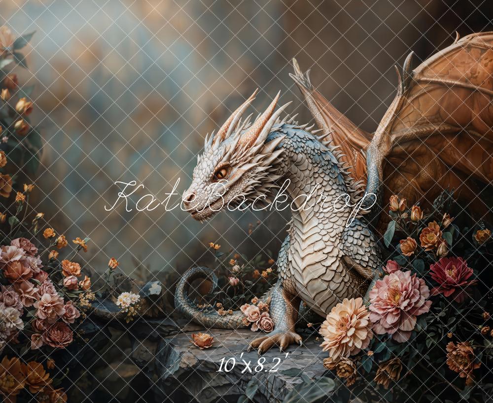 Kate Fantasy Dragon Floral Backdrop Designed by Emetselch